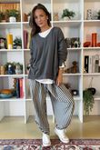 The Sunday Morning V Slouch Sweatshirt Dark Grey Melange